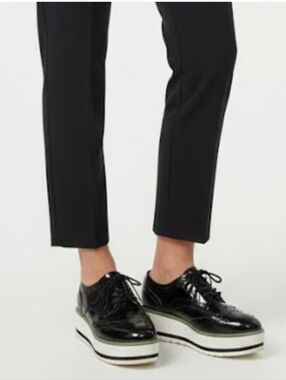 Via Women Pinky Collection Black Patent Leather Peyton Platform Derby Shoes Sz 9